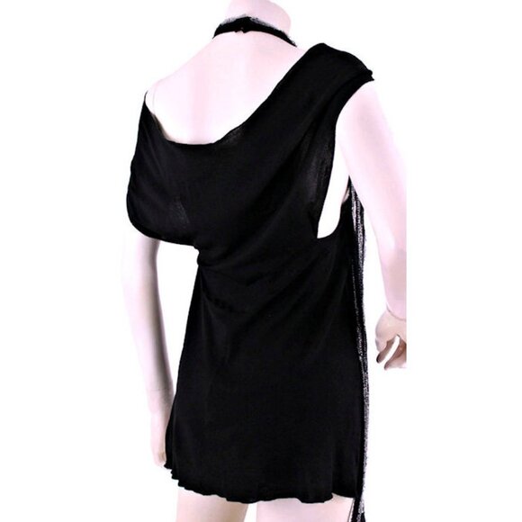 Vintage CHLOE x Phoebe Philo Beaded Art Deco Black Top Fall 2002 Runway - Picture 9 of 11
